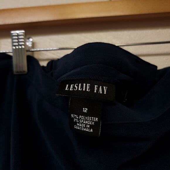 Vintage Leslie Fay Skirt Size 12 Womens Blue Faux Suede Midi Flat Front - Picture 3 of 7